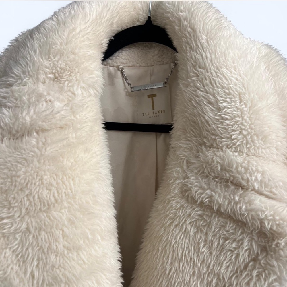 Ted Baker Soft Cream Teddy Coat - Picture 3 of 8